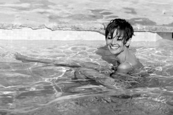 Audrey Hepburn in Pool, 1966