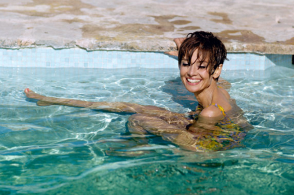Audrey Hepburn in Pool, 1966