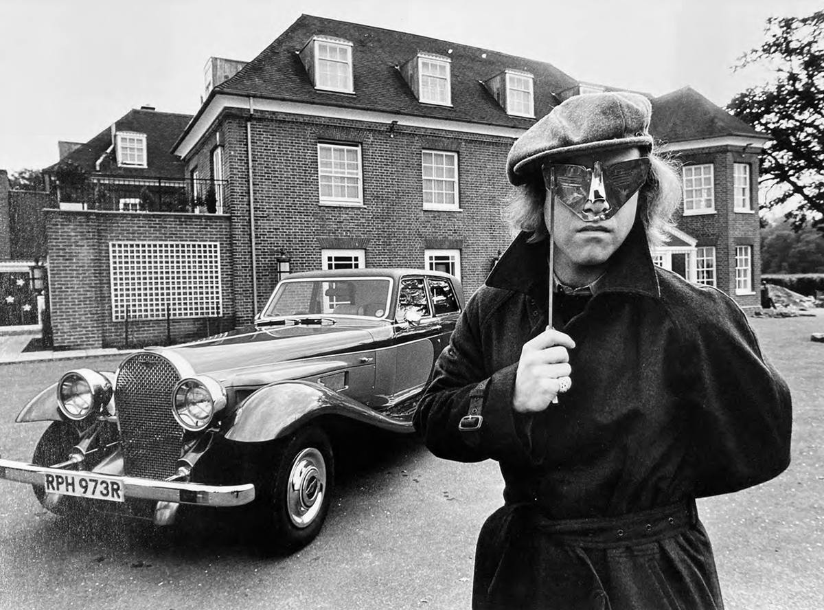Elton John with his Panther De Ville, England, 1978