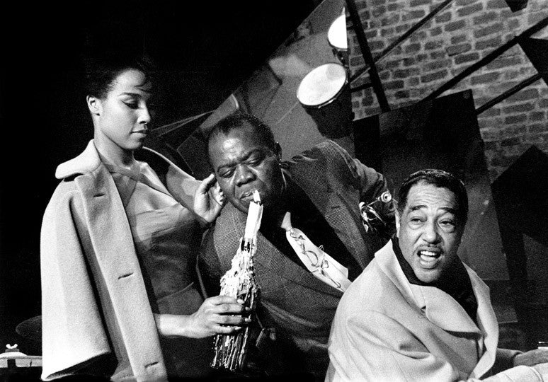 Louis Armstrong, Diahann Carroll, Duke Ellington, On the Set of 'Paris Blues', 1960