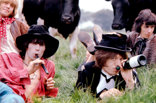 Mick Jagger and Keith Richards Drinking, The Rolling Stones, London, 1968