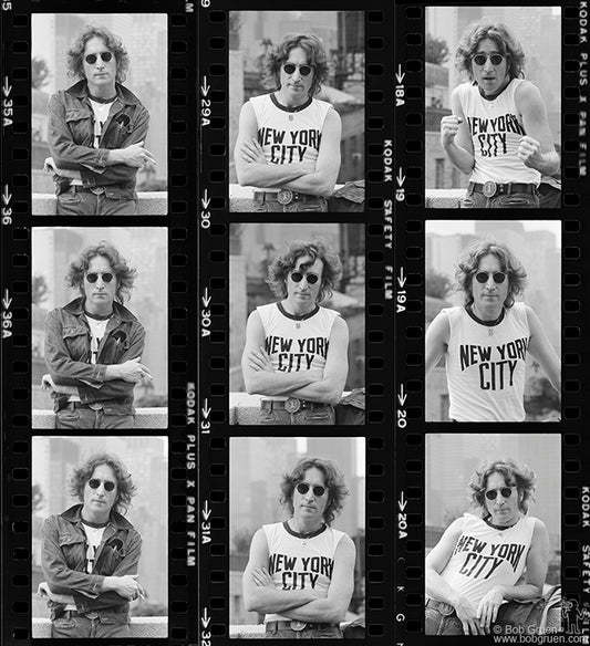 John Lennon, Contact Sheet, NYC, 1974