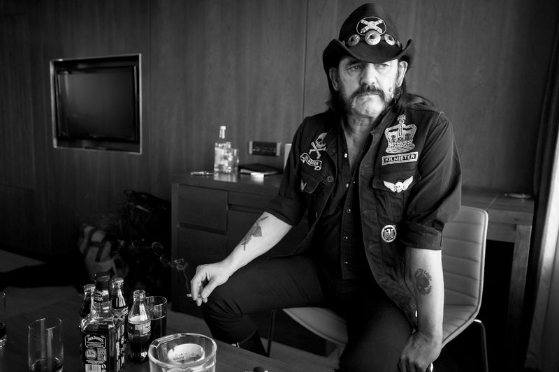 Lemmy Kilmister, Seated with Bottles, 2011