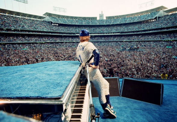 Elton John at Dodger Stadium, October 1975