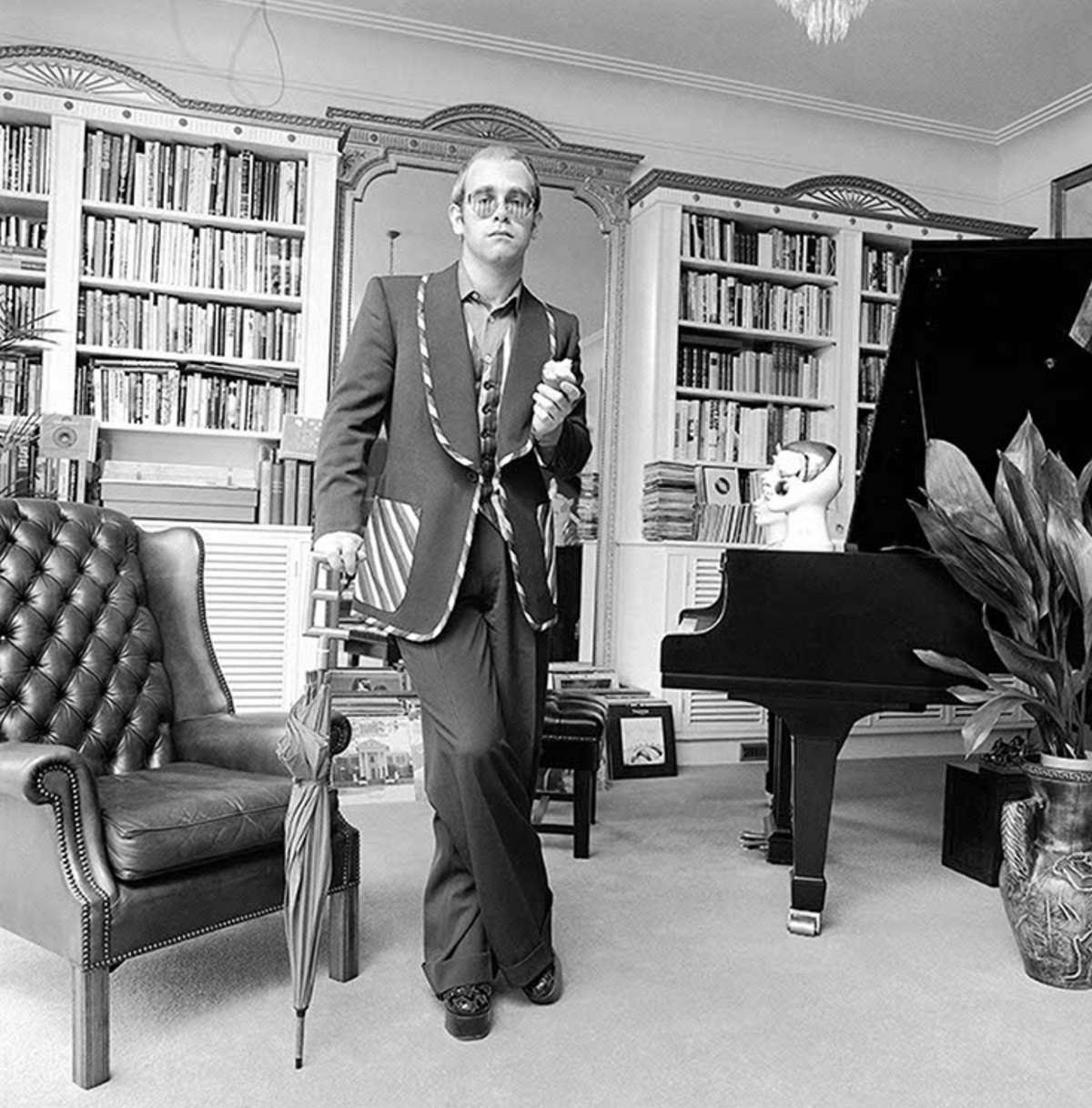 Elton John Standing at his Piano, 1974