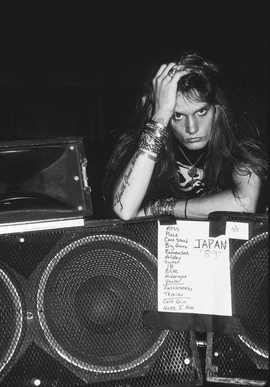 Sebastian Bach with Set List, Skid Row, Japan, 1989
