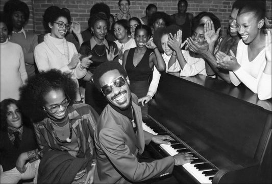 Stevie Wonder, Playing Piano, Harlem, NYC, 1976