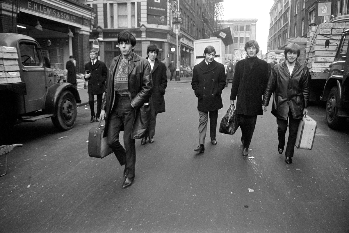 Keith Richards, Bill Wyman, Charlie Watts, Mick Jagger & Brian Jones, Soho, London, 1964